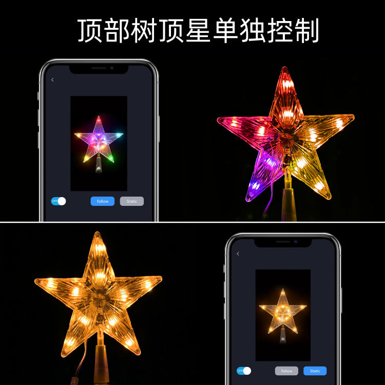 Customized  led lights, colored tree lights, DIY mobile phone remote control RGB wrought iron Christmas decorative leather line lights