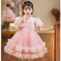 Ready-to-ship wholesale children's clothing: puff sleeve sequin mesh tutu princess dress, girls' kids dress