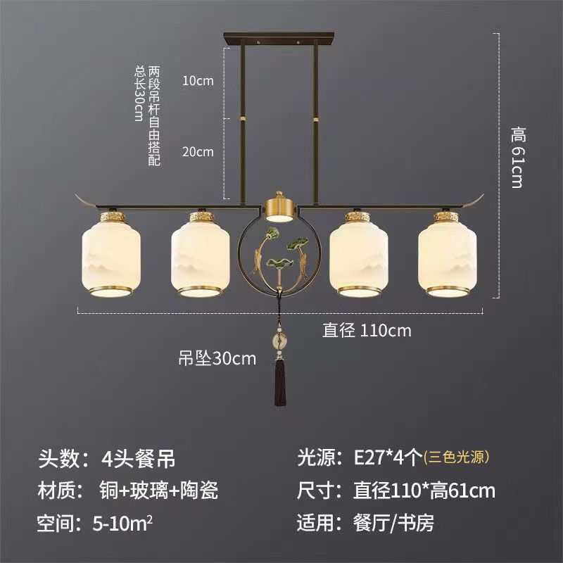 New chinoiserie chandelier living room lamp chinese style zen restaurant hotel booth room lamp for home downward chinoiserie lamps