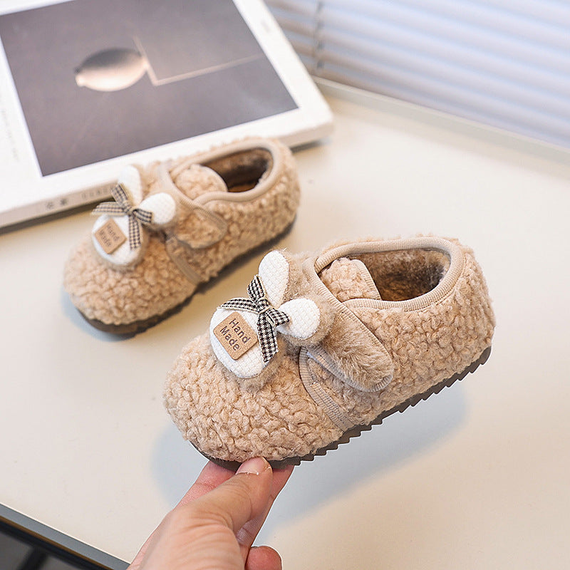 Girls' cute snow boots - new autumn/winter collection, fleece-lined kids' shoes, korean style children's furry boots, lambswool cotton shoes