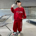 Trendy and edgy boys' two-piece outfit for teens, new spring/autumn  collection, long-sleeved athletic set for students