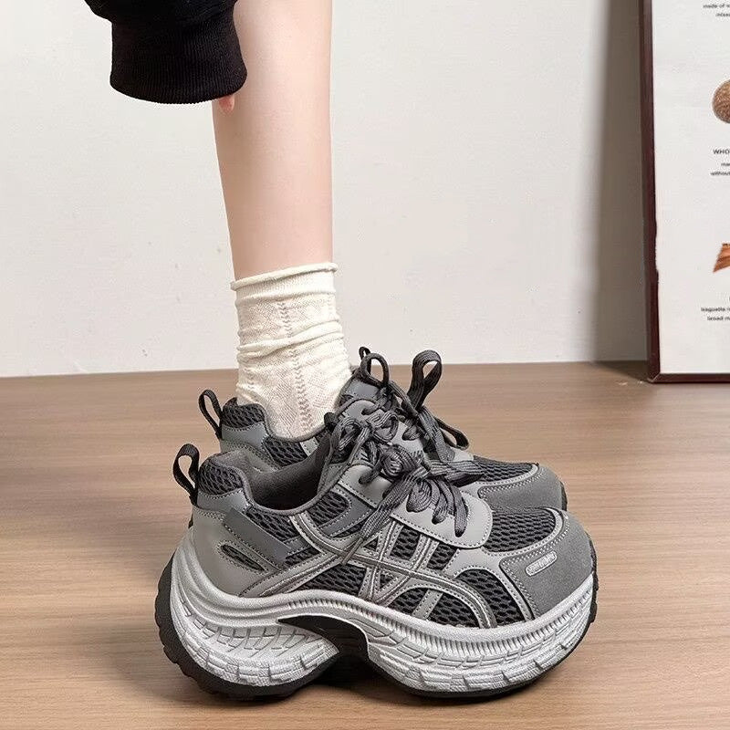 Petitesthick soledad shoes women's 2026springnew arrivalaccessible luxurybest selling breathable sports heightening casualwhite shoes
