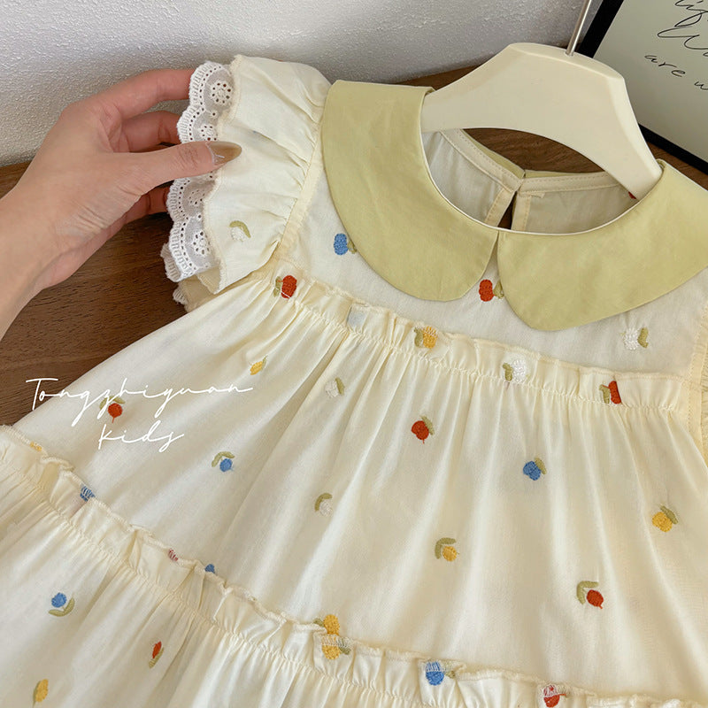 Korean style rainbow floral princess dress - summer versatile casual skirt, chic and trendy fashion