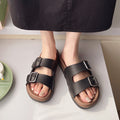 Fashion women's slippers outwear non-slip casual home beach shoes summer birkenstock thick sole double buckle strap one-line sandals
