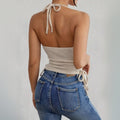 Tk hot-selling women's clothing:  spring/summer new sexy backless halter tank top sleeveless cropped top