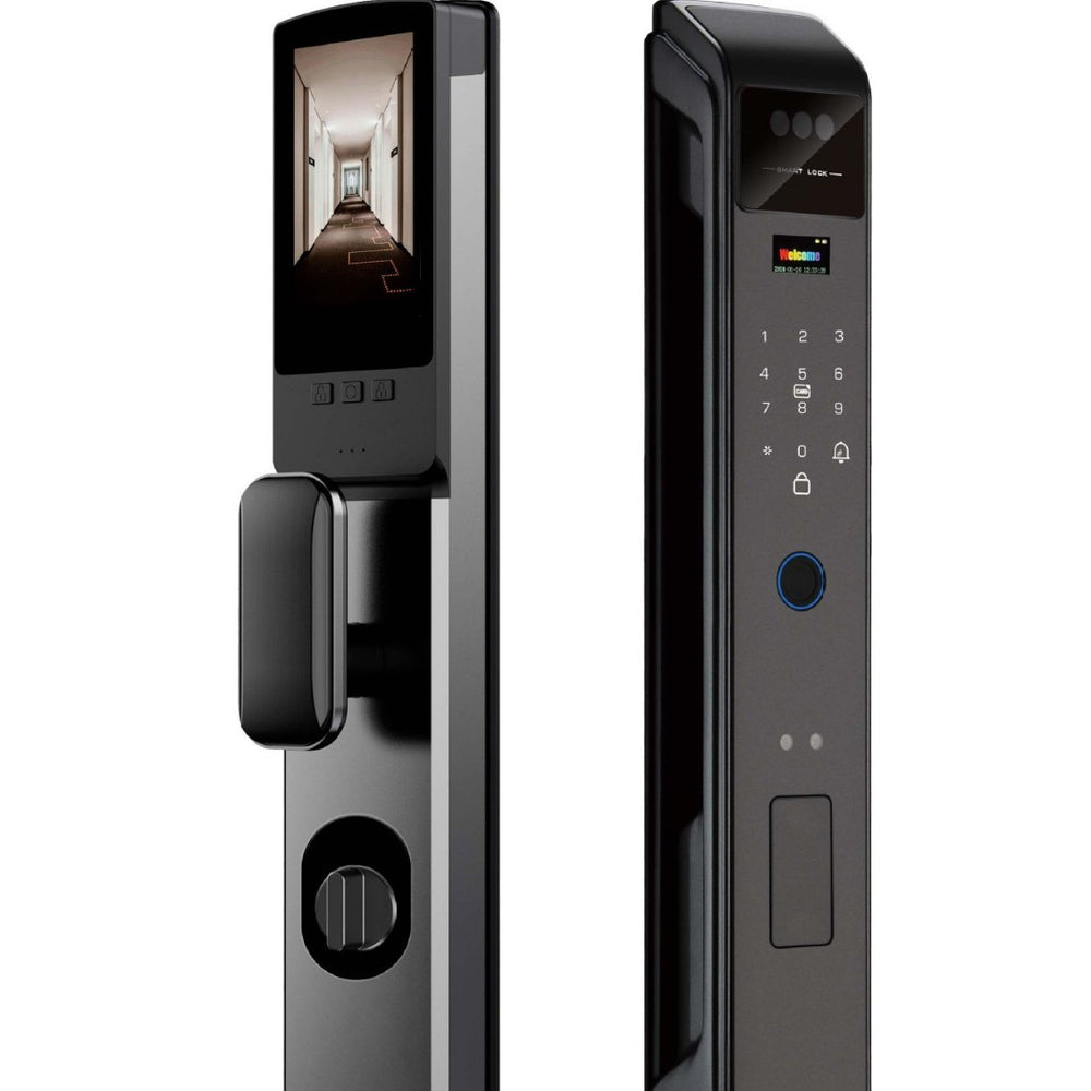 Fully automatic smart door lock face recognition fingerprint lock visual cat eye electronic password lock entrance door manufacturer in stock