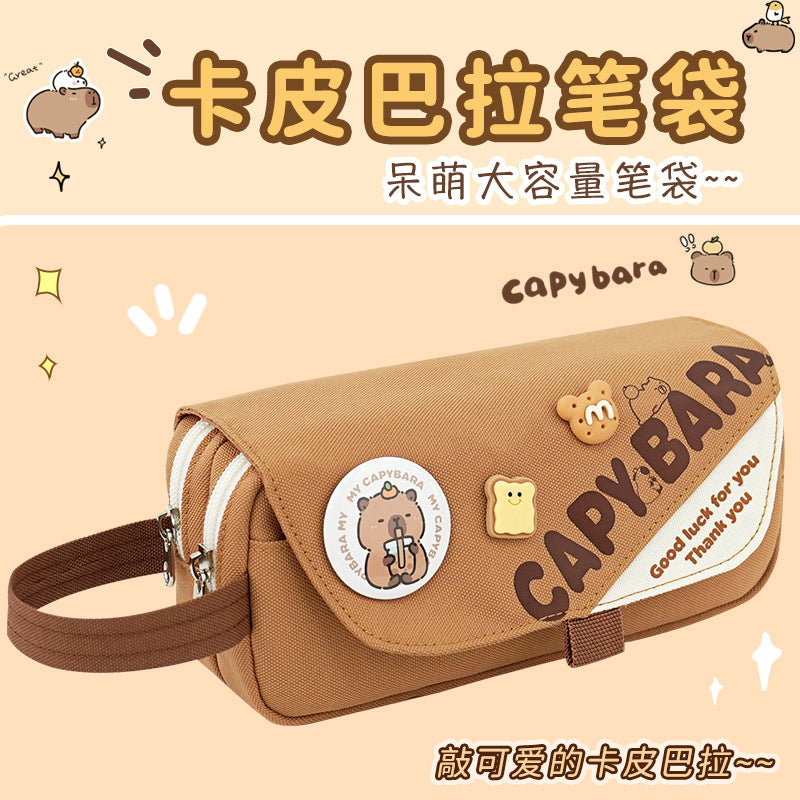 Girls heart pencil bag Girls primary school students stationery box High value multi-functional double-layer stationery bag 2025 new pencil bag