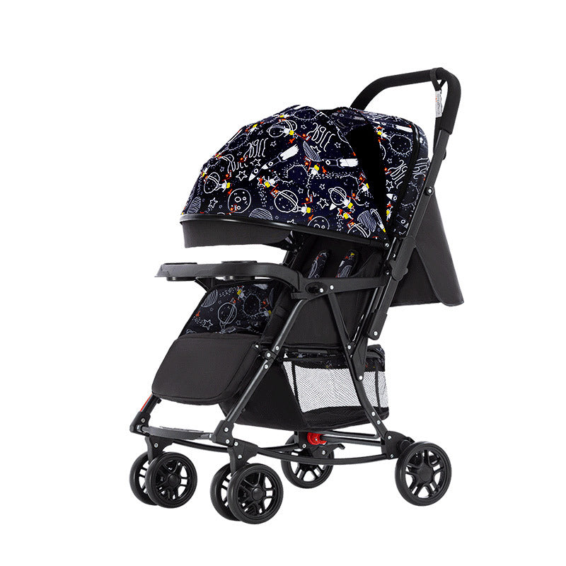 Baby stroller - reclining, multi-functional, one-button fold, two-way, lightweight, convertible rocking stroller