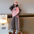 Girls' spring/autumn outfit : new trendy and stylish kids' sweatshirt set - autumn collection for mid-to-large children, popular casual two-piece set