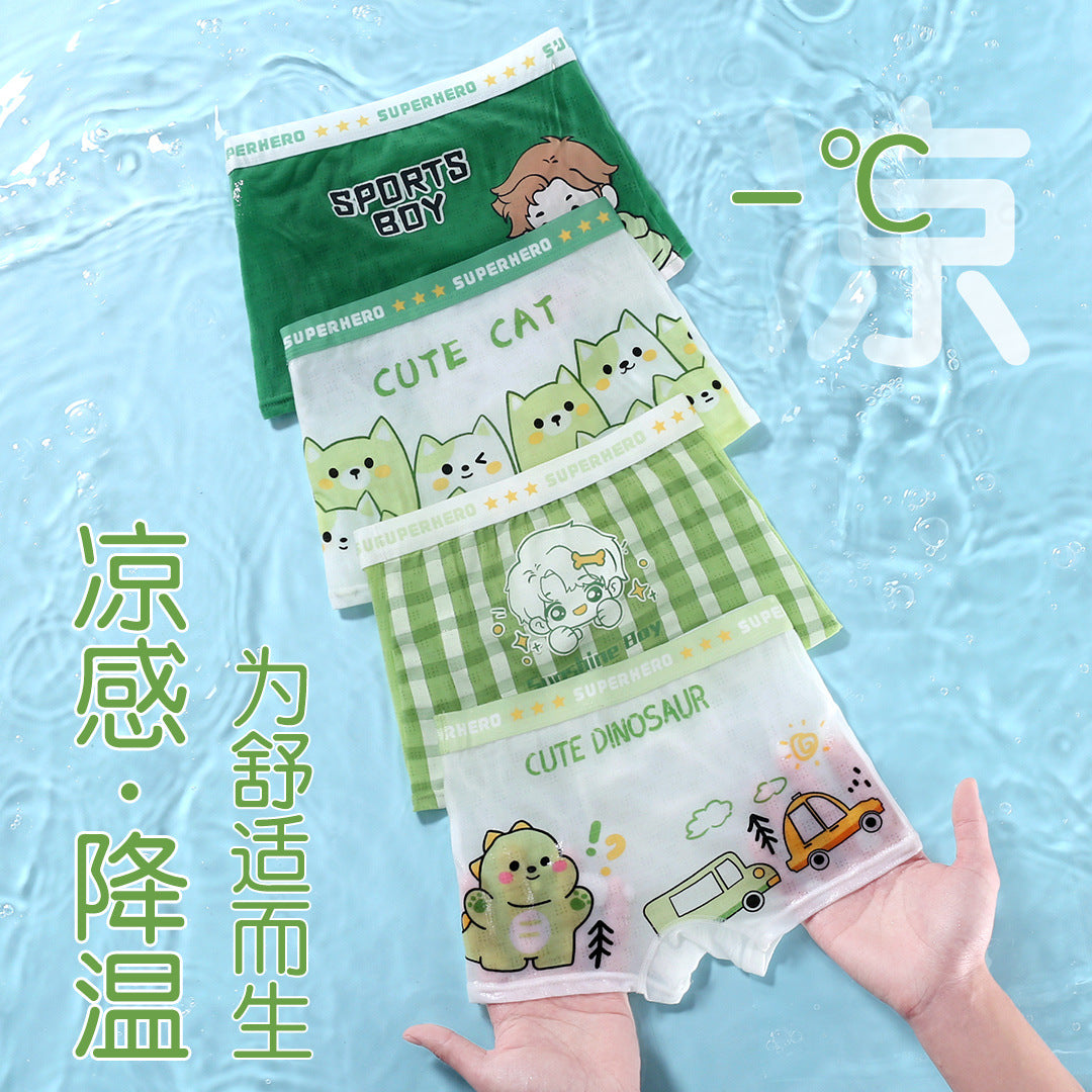 Modal boys underwear summer thin children's flat angle antibacterial crotch boxer shorts boy baby 100% cool