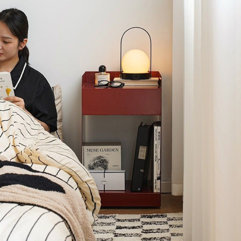 Nordic home living room small side sofa modern wrought iron bedroom simple coffee table corner bedside table mobile storage