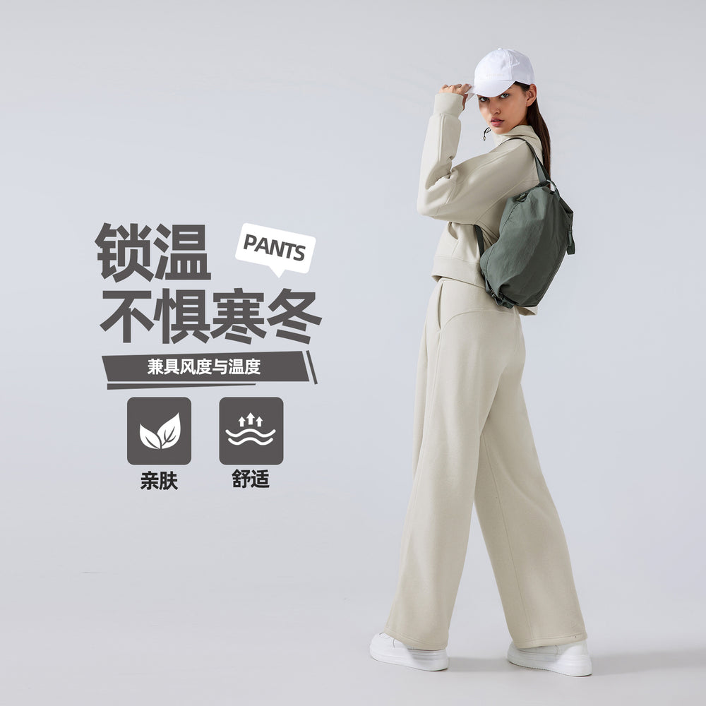 New winter fleece-lined warm fitness sweatpants - versatile straight-leg loose casual trousers for women (daw152)