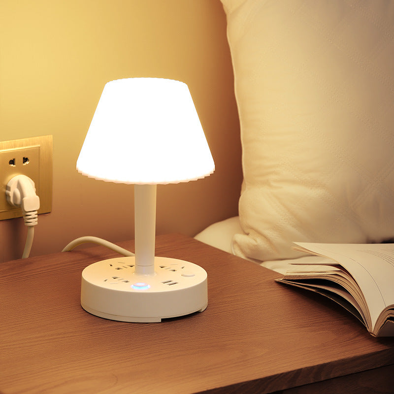 Multifunctional remote control desk lamp socket with usb, creative led student eye protection lamp for dormitory bedroom bedside