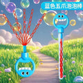 Hand holding smiling face 32-hole bubble wand blowing bubble toy opening five claws large bubble blowing machine toy cross-border popular model