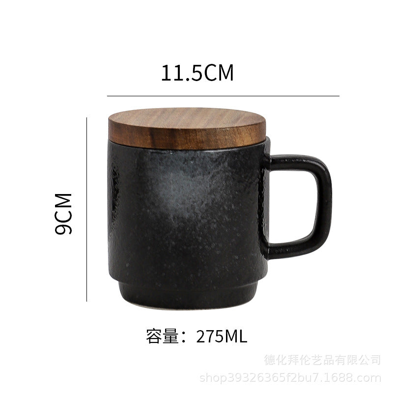 Mug nordic style gridscasual ceramic water cup large with lid coffee cup spoon creative milk cup wholesale