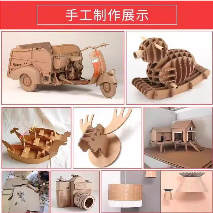 Corrugated cardboard card hard thick cardboard DIY handmade children's baffle white cardboard model board cardboard shell