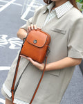 Top grain leather women's bag - 2025 new trendy genuine leather handbag, stylish phone bag, vintage shoulder bag, crossbody bag