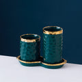 Scandinavianins style ceramic chopstick barrel for home double layer drain chopstick basket knife fork spoon chopstick cage kitchen storage bucket