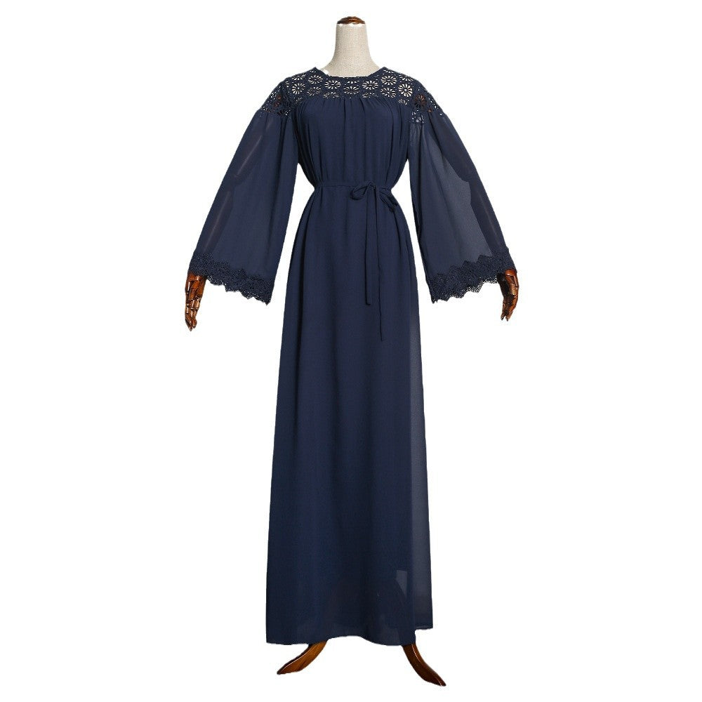 Ebey   fashionexport african plus size women's round neck socialite cut outsummerdress