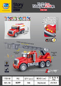 children's inertia fire engineering story car light music early education story machine boy kids toy car model