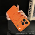 Crystal lens lychee grain magnetic apple 17 pro max phone case - cross-border iphone 11 drop-proof full coverage