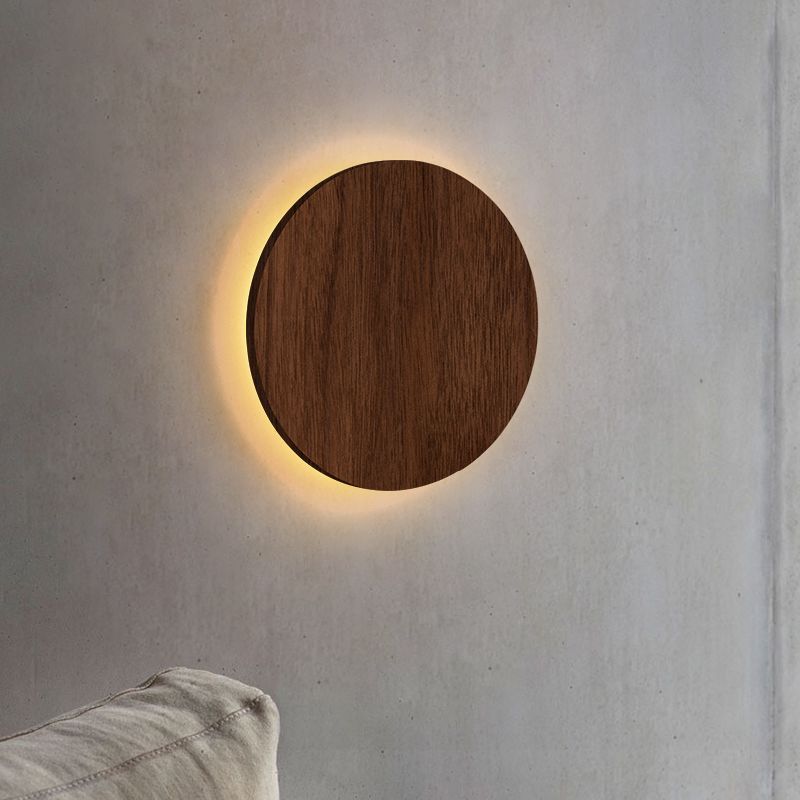 Retro wall lamp bedroom bedside lamp walnut wall lamp japanese style living room background wall log popular  new style