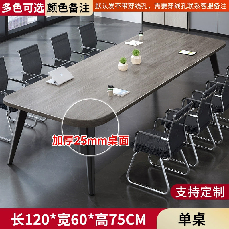 Conference table - long table, minimalist modern design, small meeting room training table, simple workstation, bench desk and chair set