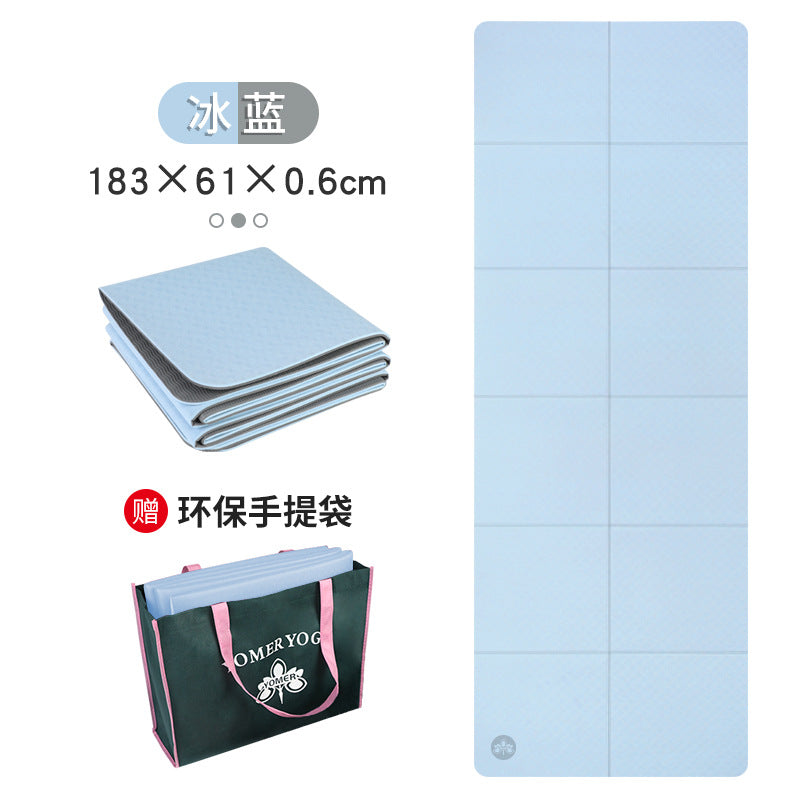 Foldable yoga mat tpe portable student nap mat eco-friendly odorless non-slip sports cross-border yoga mat
