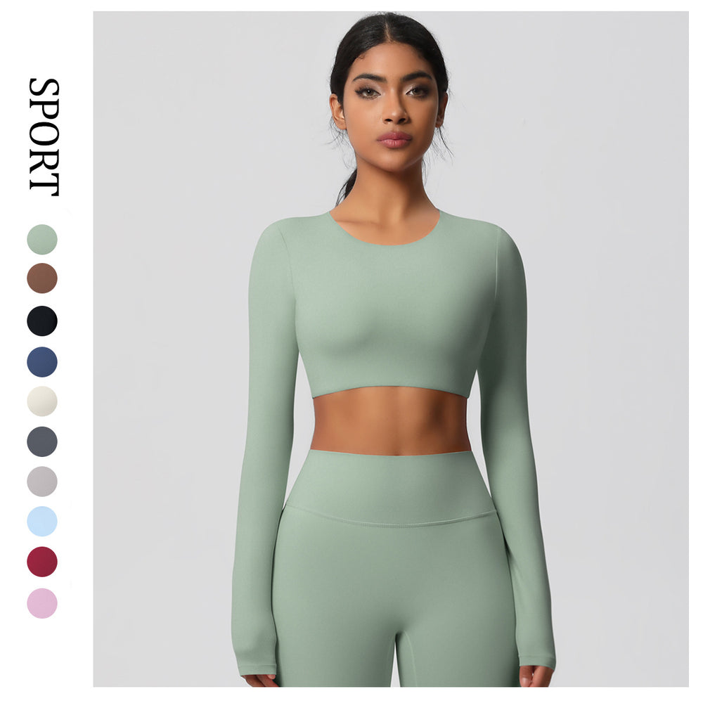 New women's barely-there outdoor running long sleeve t-shirt - compression fit, brushed yoga top, quick-dry, breathable activewear for sports and fitness