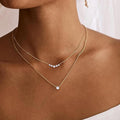 Fashion cross-border three-layer gold o-shaped chain copper-plated real gold box chain necklace accessible luxury clavicle chain jewelry