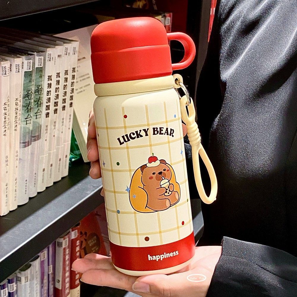 Portable tea lid stainless steel tea water separation thermos cup large capacity three-drink straw cup for men and women students wholesale personalized