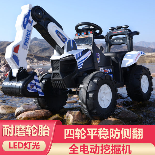Children's excavator toy car Electric excavator can seat oversized remote control construction vehicle Electric excavation toy