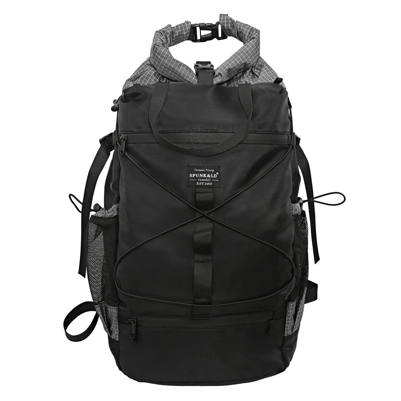 Backpack Outdoor trendy brand Functional wind travel backpack Personalized versatile large-capacity portable dual-purpose backpack