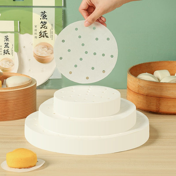Steamer paper Disposable household steamed buns Pad paper for steamed buns Silicone oil paper Non-stick Steaming paper Baking paper Wholesale