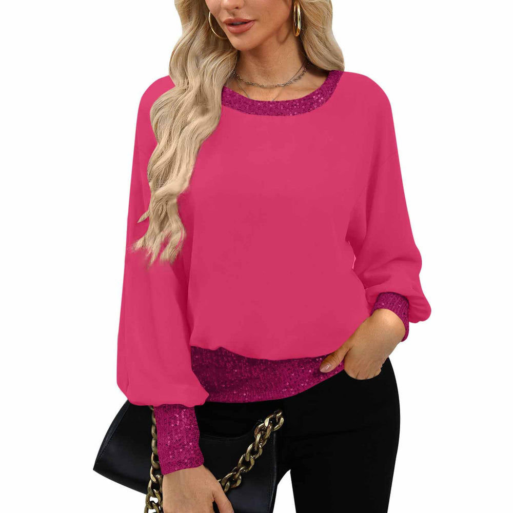 autumn new women's knitted top - cross-border european and american style, solid color, minimalist long-sleeve crew neck t-shirt