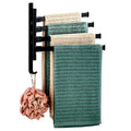 Space aluminum punch-free bathroom towel rack black foldablerotate towel bar multi-layer shelf bathroom storage rack