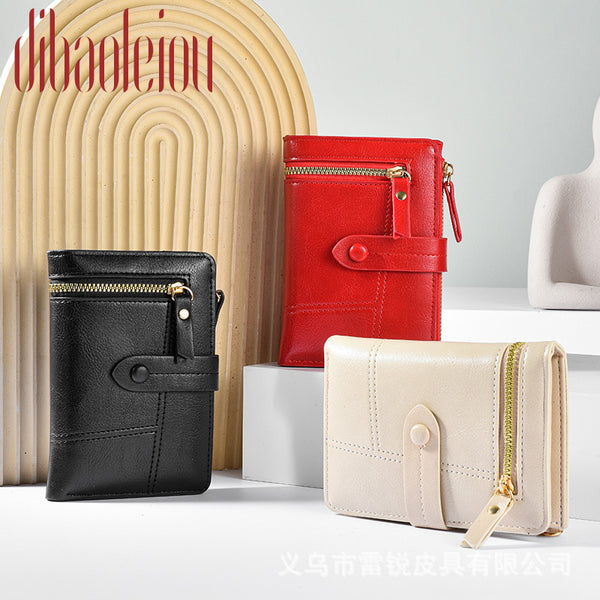 Fashion short small wallet New 2023 multi-function women's wallet PU leather zipper folding change bag wallet wallet