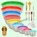stainless steel salad bowl suit egg beater mixing bowl salad bowl mother cover with planer salad bowl