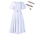 C8659 women's foreign trade cross-border new arrival round neck puff sleeve high waist fashionable large skirt plus size african dress