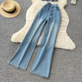 European and american hot girl style sleeveless slim-fit denim set - women's summer halter top and high-waisted slimming two-piece outfit