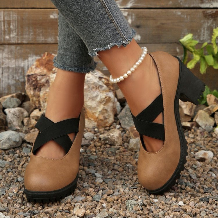 Wholesale women's plus size loafers: new spring/autumn  collection - casual slip-ons with chunky heels and high heels
