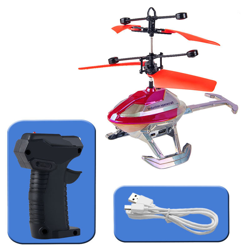 remote control aircraft, sensor-equipped spaceship, electroplated light-up, super durable, stunt aircraft, helicopter, children's toys wholesale