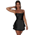 new  cross-border fashion sexy backless halter party satin slip dress
