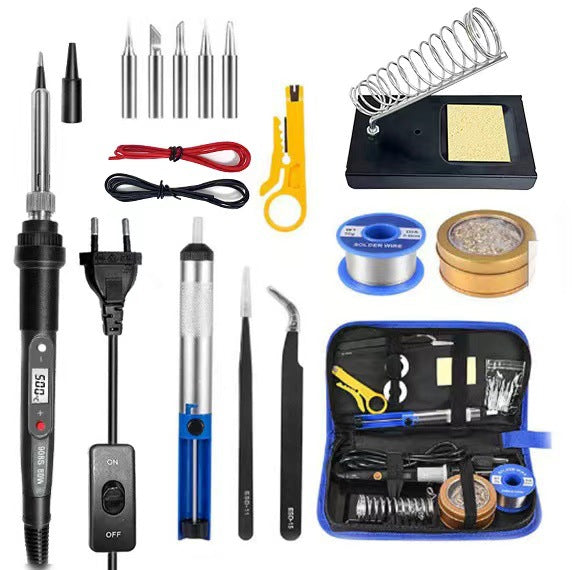 80W internal thermal digital display electric soldering iron adjustable temperature 908S multimeter combination set maintenance tool electric welding pen soldering iron