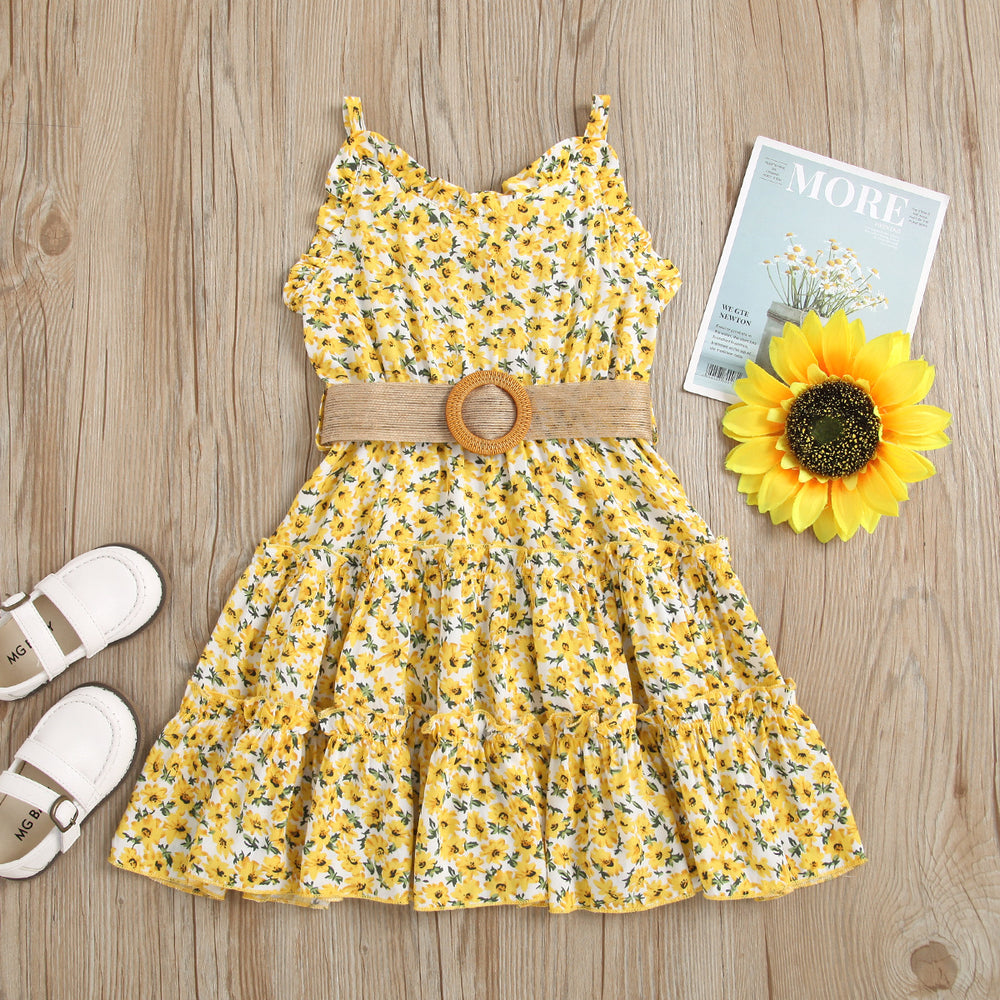new summer collection: girls' floral sundress - perfect for beach vacations! cross-border exclusive