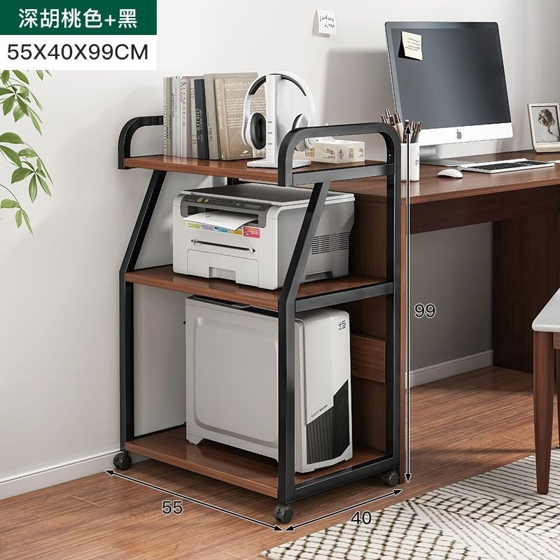 Printer stand shelf floor cabinet storage rack mobile office desk computer host bracket