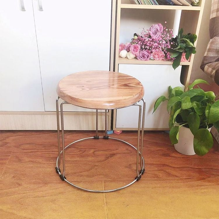 Soft stool, durable shoe changing stool, casual stool, for home bench, solid wood surface low stool, round stool, thickened steel stool