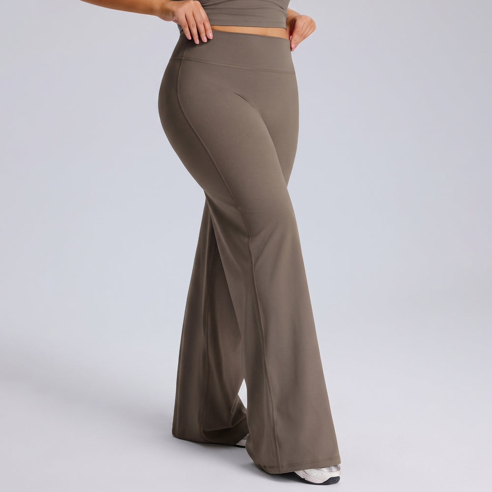 European and american plus size straight leg yoga pants - high waist, slimming, loose fit, women's casual versatile flare leggings for fitness