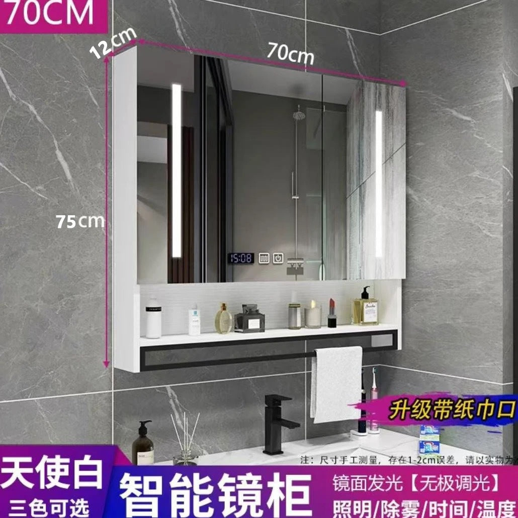 [Consultation and installation] Smart bathroom mirror cabinet is separately wall-mounted with lamp defogging bathroom dressing mirror is simple
