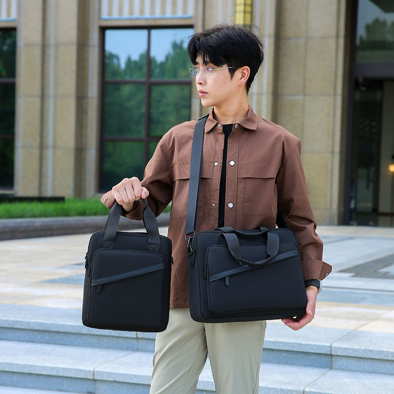 Cross-border simple laptop bag 2025 large-capacity business briefcase travel commute shoulder messenger bag wholesale